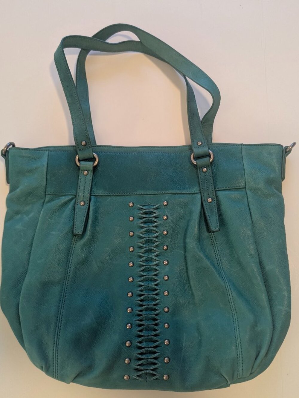 Lucky Brandy Aqua leather purse